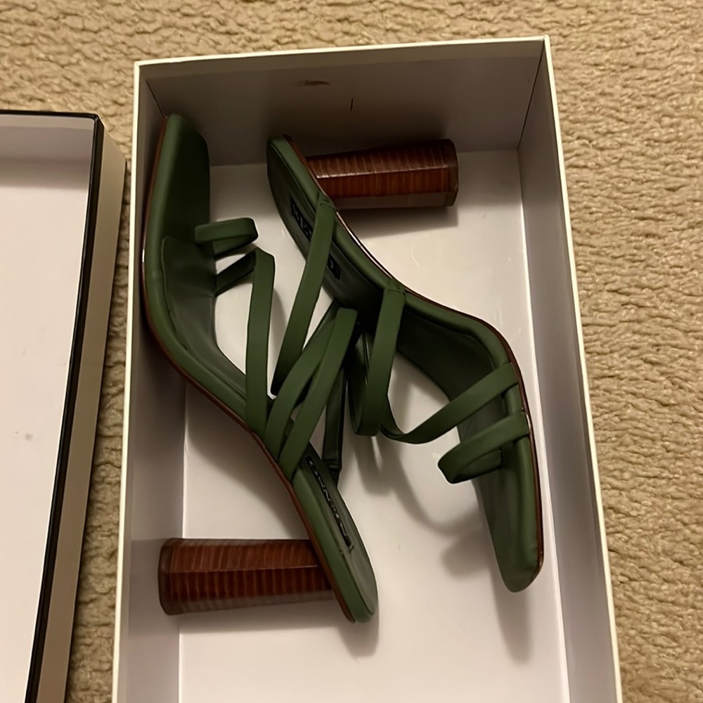 Free People heels with cute front strap design